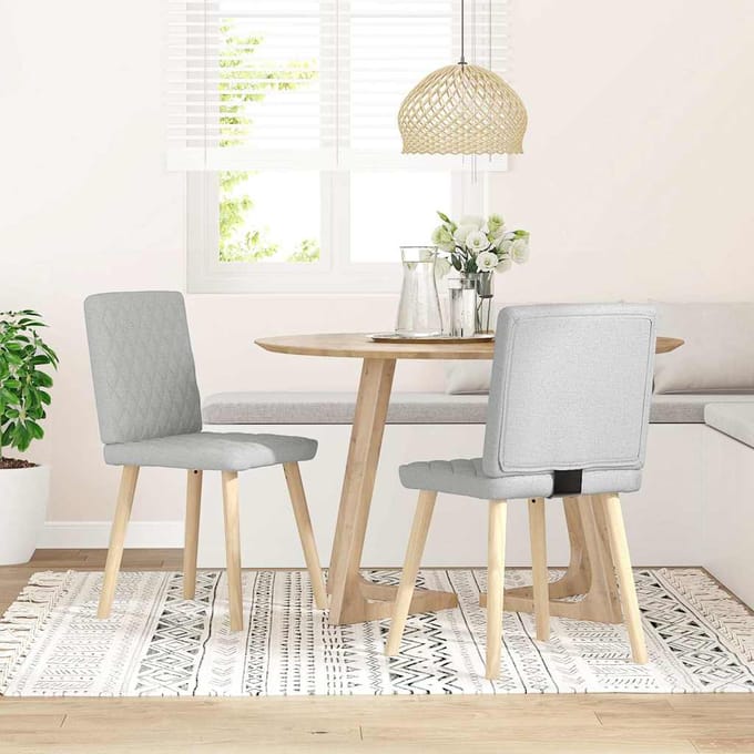 vidaXL - Eetkamerstoelen - 2 - st - stof - wolk - grijs