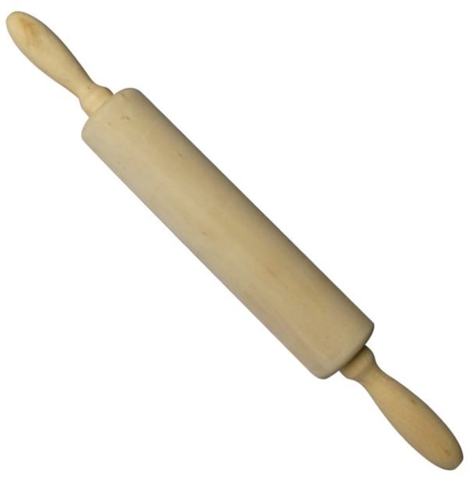 Deegroller - Bakaccessoires - Houten deegroller - voor het uitrollen van deeg - bruin - Ø 4 x 35 cm