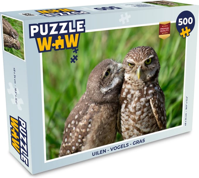 Puzzel Uilen - Vogels - Gras - Legpuzzel - Puzzel 500 stukjes