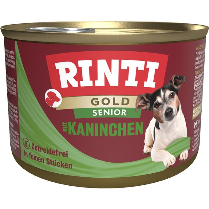 12x185g Gold Senior Konijn RINTI Hondenvoer nat