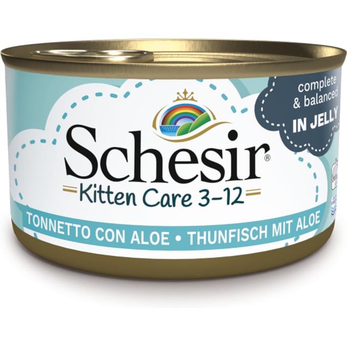 6x85g Kitten Tonijn met Aloë in Gelei Schesir Kattenvoer