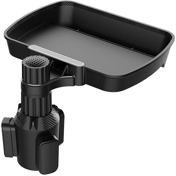 Double porte-gobelet extensible réglable pour rotation à 360 °, support de verre multifonctionnel pour siège de voiture, plateau à collation, porte-boissons gray