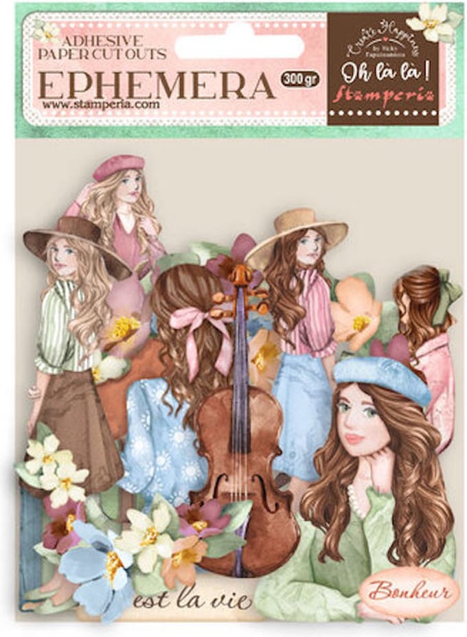 Stamperia - Create Happiness Oh lá lá Girls and Flowers Ephemera (DFLCT18)