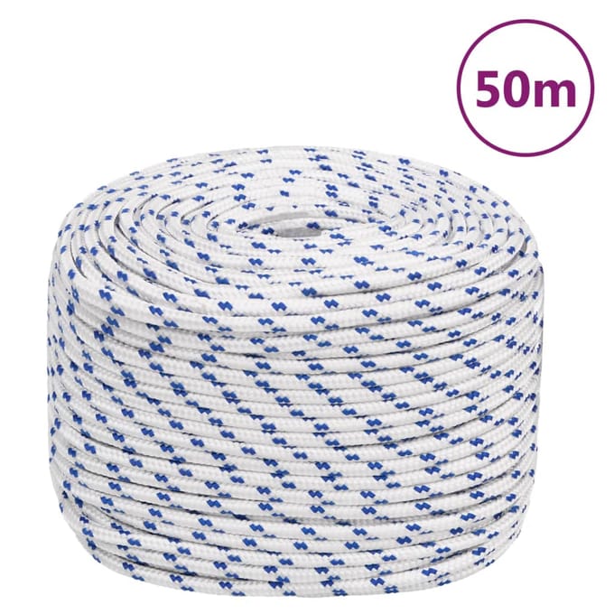 vidaXL - Boot - touw - 6 - mm - 50 - m - polypropyleen - wit