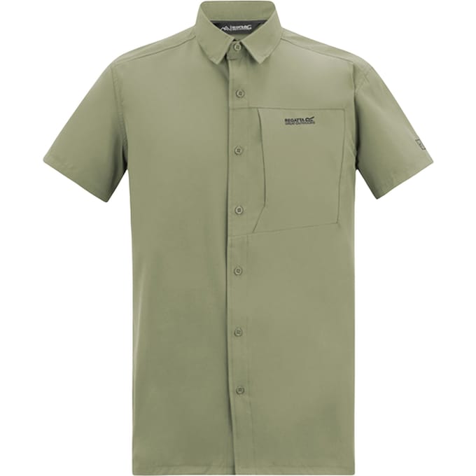 Regatta Heren Reisshirt met Korte Mouwen en Insectenwerend XXL mirte groene kleur