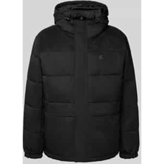 Puffer jacket met verborgen ritssluiting en labelstitching