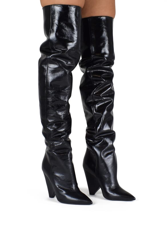 Saint Laurent Niki 105 overknee laarzen Zwart