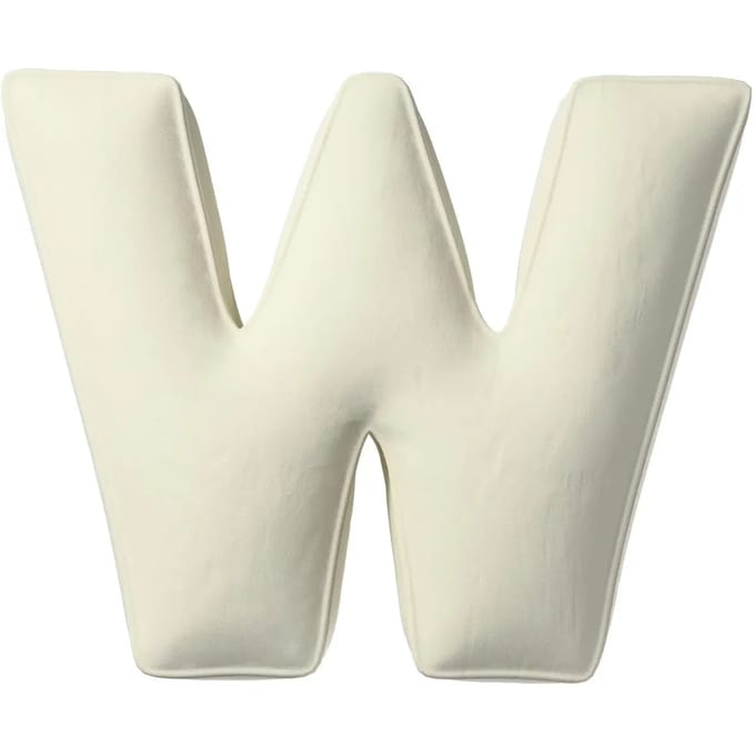 Kussen letter w Yellow Tipi Posh Velvet