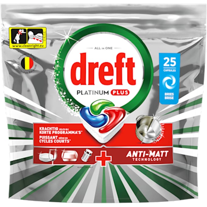 Dreft Vaatwastabletten Platinum Plus All In One Bries - 25 stuks
