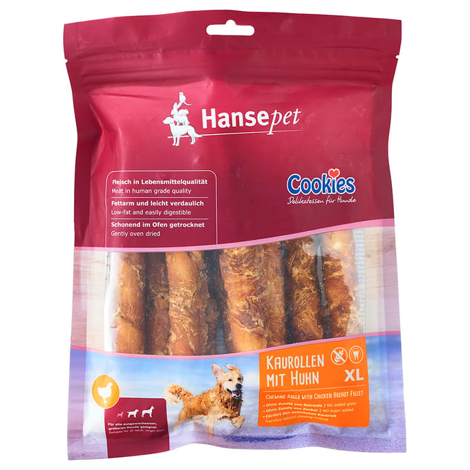 450g Hansepet Kauwrollen met Kipfilet xl Hondensnacks