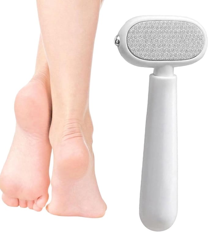 Voetrasp - Eeltverwijderaar Pedicure Tool - Voetverzorging Thuis - Dubbelzijdig Ontwerp - 11.5 cm - Wit Blauw