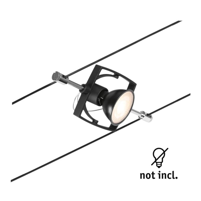 Paulmann 12V-kabelsysteem lamp GU5.3 Zwart (mat), Chroom