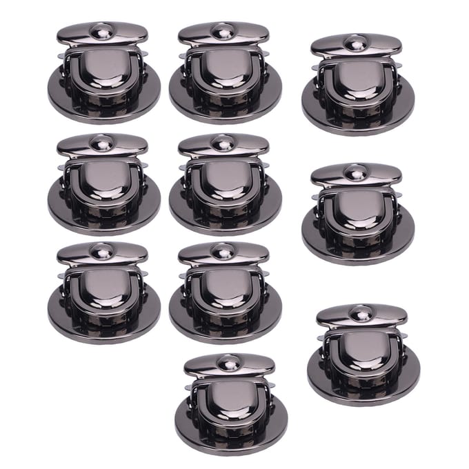 10 Sets Steekslot Sluiting Zilver Zwart 32mm Eendenbek Sluiting met 36,5x37mm Basisplaat voor black
