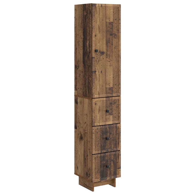 vidaXL - Kast - Set - 2 - st - Oud - hout - Bewerkt - hout