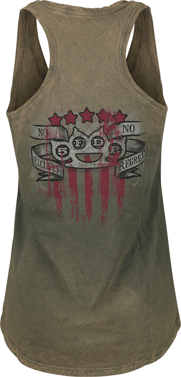 Five Finger Death Punch Top - Logo - S tot XL - voor Vrouwen - beige