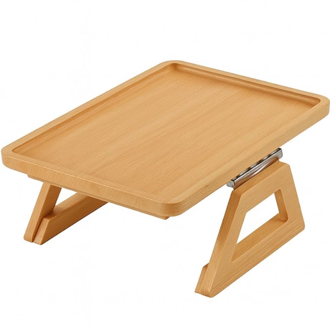 Ceruzo Armleuning Dienblad -Bamboe -Blank Hout -33x24 cm -Inklapbaar -Antislip