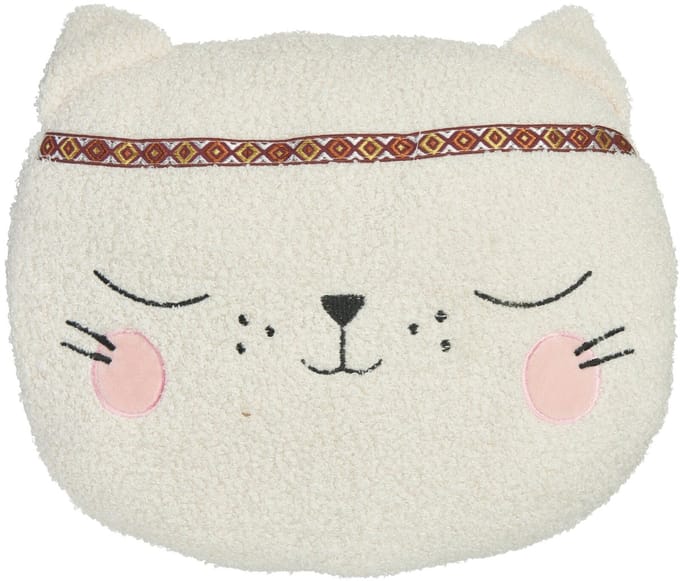 Home & Styling Sierkussen Miauw - Kattenkussen - Wit