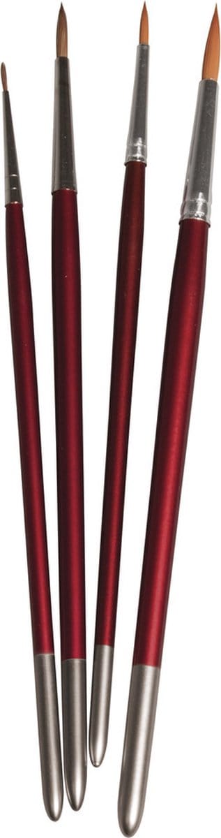 Rayher Hobby schilder penselen - synthetisch - rond - set 4-delig - Penselen set