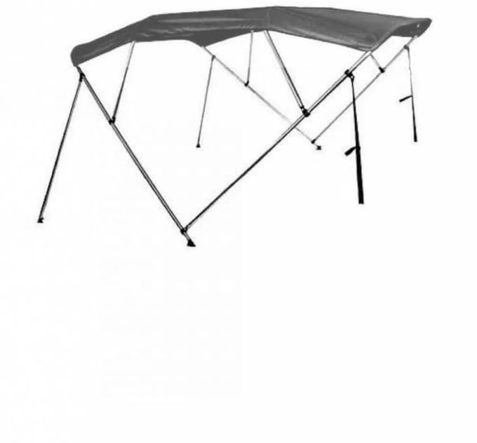 4 Boogs Biminitop Zonnetent PREMIUM H137 cm DONKERGRIJS Breedte 185-198 cm