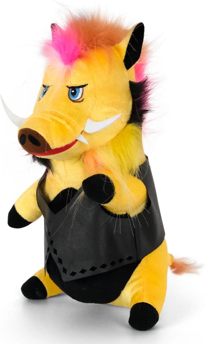 Speelgoed Knuffel - Zwijn Rock Star Knuffel 27 cm