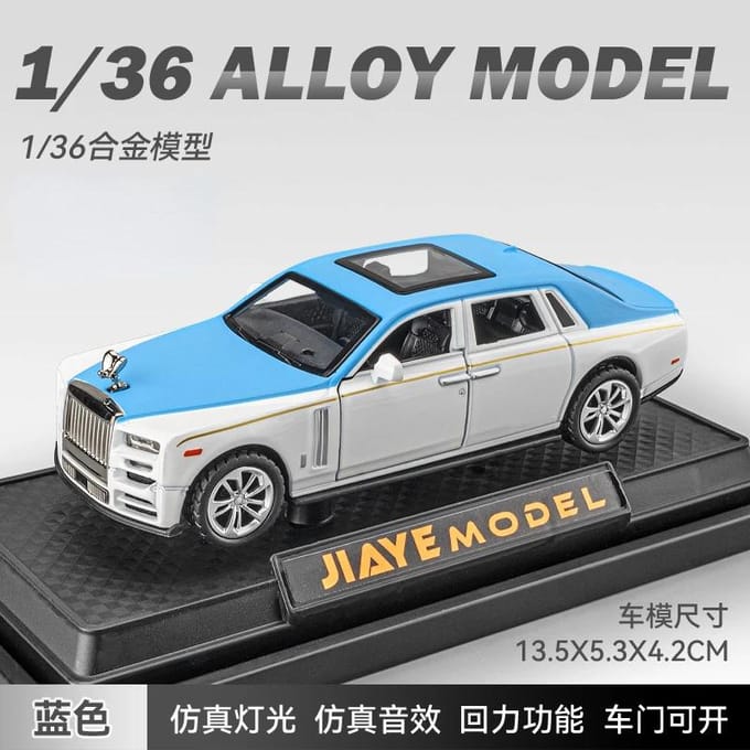 1:36 Rolls Royce Phantom Sedan Hoge Simulatie Diecast Metaallegering Modelauto Geluid Licht Pull Back Verzameling Kinder Speelgoed Cadeaus