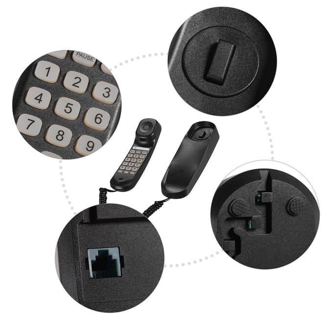 Mini Desktop Bedrade Vaste Telefoon Vaste Telefoon Wandmonteerbaar Ondersteunt Mute/ Pauze/ Hold/ wit
