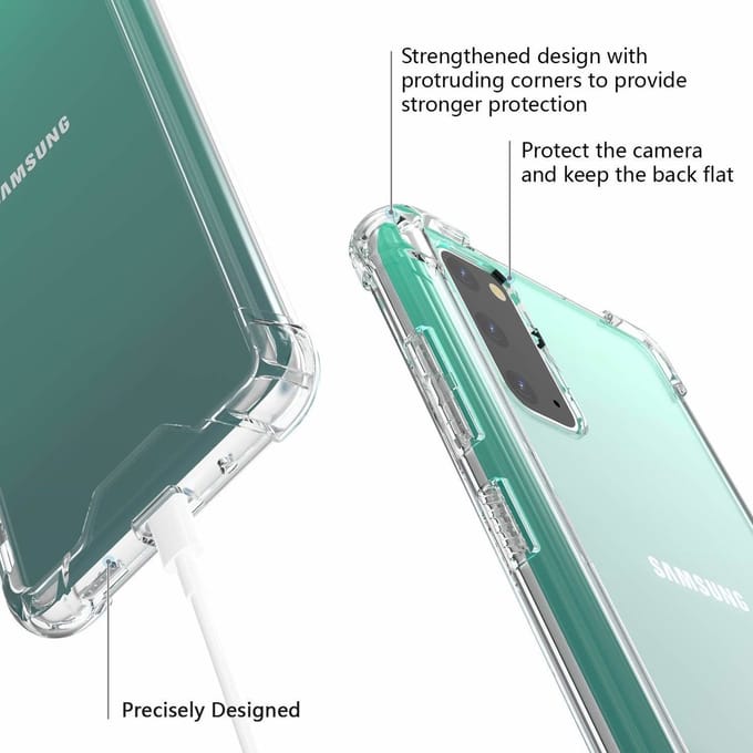 ShieldCase Shock case geschikt voor Samsung Galaxy S20 hoesje - Schokbestendige case met extra stevige hoeken - Transparant