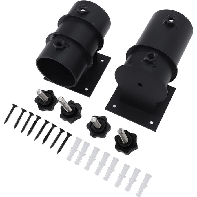 Support de parasol de terrasse robuste en métal, support de montage pour parasol d'extérieur black