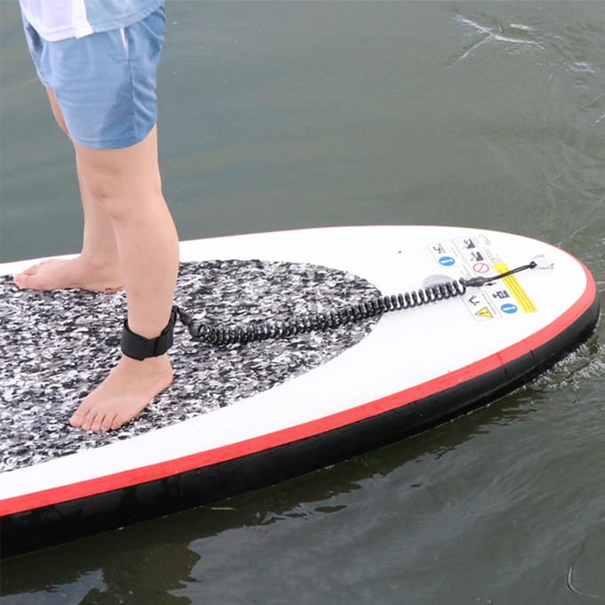 Surfplank Leash TPU Surfen Gekrulde Koord Voet Leash Touw Paddle Board Surf Leash white