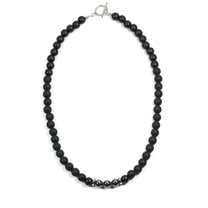IbizaMen - matte onyx 8mm - hematiet kralen - maat 60cm