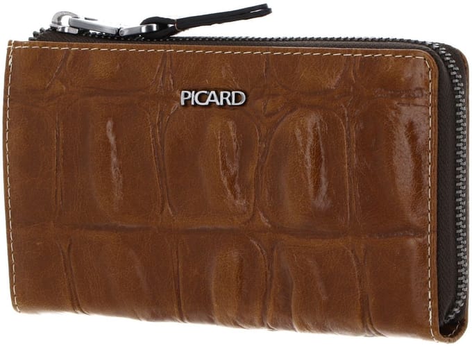 PICARD Leren portemonnee Key Largo 1 Zip Wallet Cognac Lichtbruin
