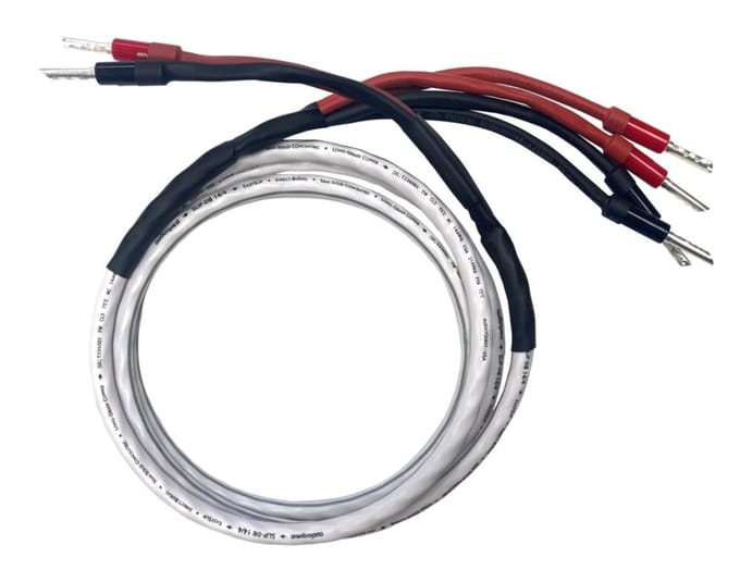 Hi-Fi luidsprekerkabelset voor Bi-Wire aansluitingen – AudioQuest SLiP-DB 16/4 Lengte: 2 x 3,0 m, Acoustische kwaliteit wit