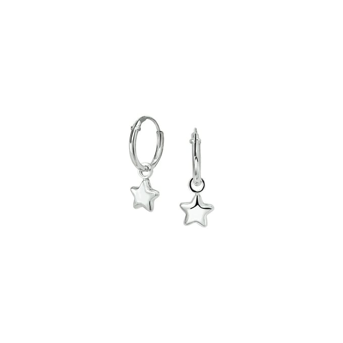Huiscollectie Oorring Ster Zilver Gerhodineerd Glanzend