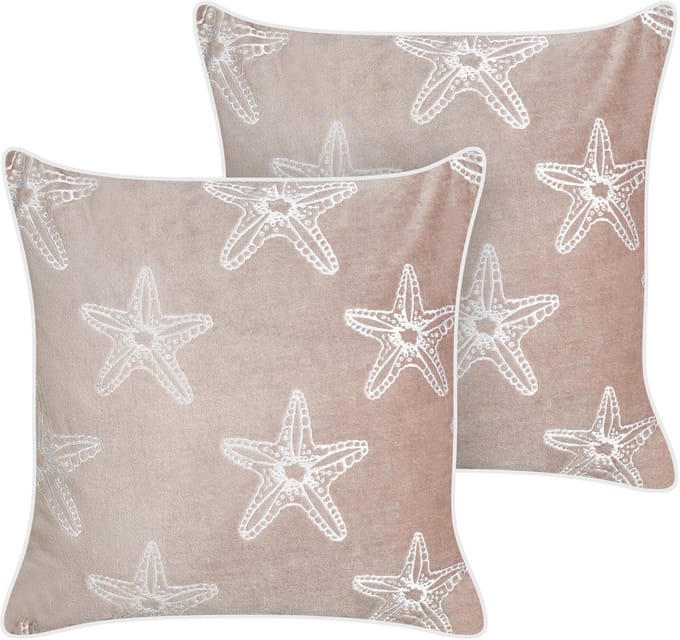 CERAMIUM - Sierkussen set van 2 - Pastelroze - 45 x 45 cm - Fluweel