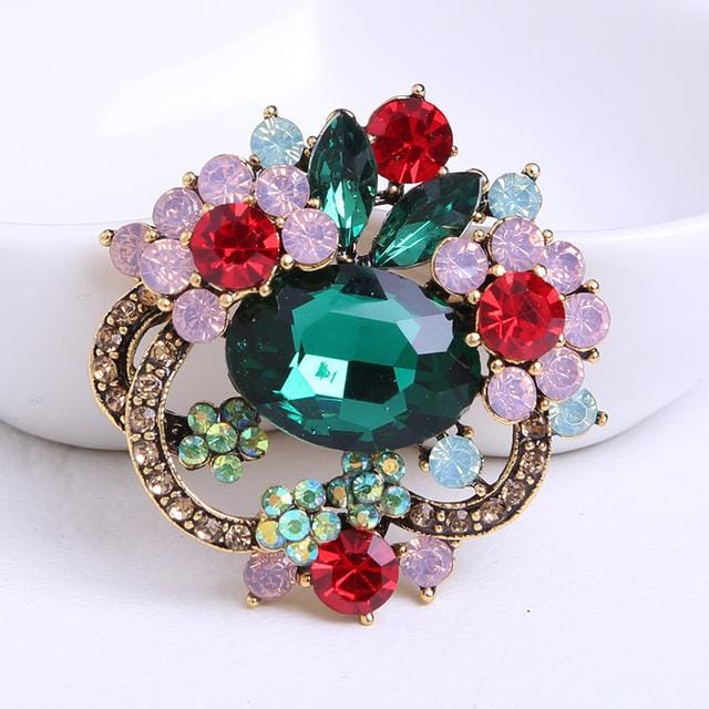 Broche en strass avec pierres précieuses d'amour, tempérament haut de gamme, robe élégante, corsage tout-assorti, accessoires de vêtements black