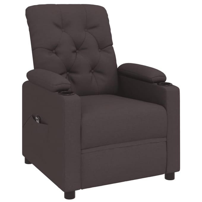 vidaXL Fauteuil verstelbaar elektrisch stof donkerbruin