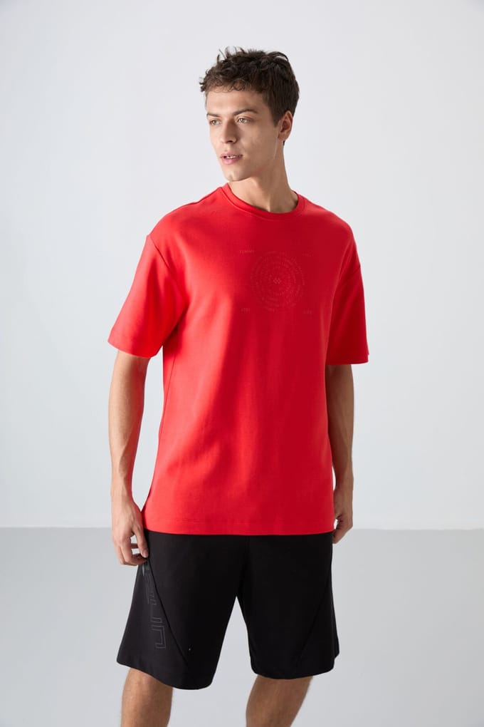 Overmaatse Katoenmix Crewneck T-Shirt