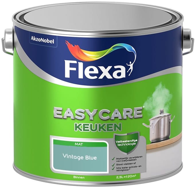 Flexa - Easycare Keuken - Vintage Blue - Mengverf - 2,5 L