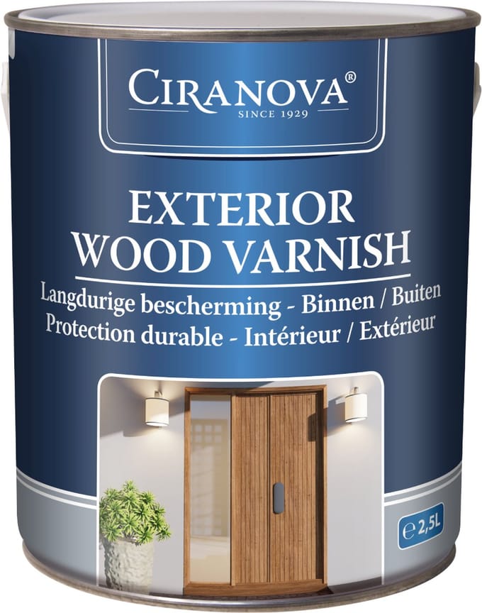 Ciranova Exterior Wood Varnish - 2,5 liter - Transparant - Mat - Houtvernis