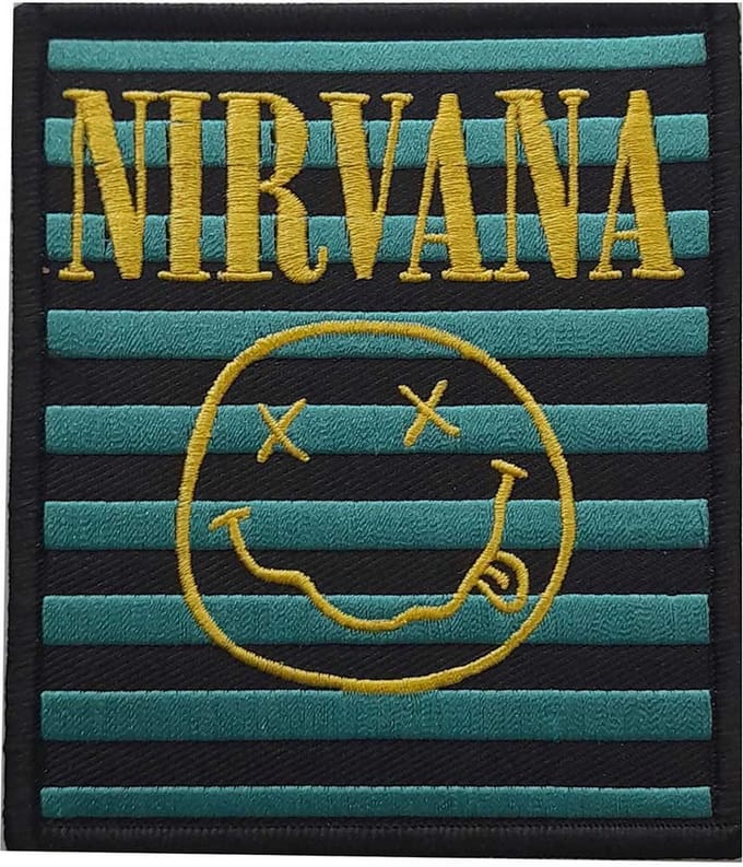 Nirvana - Logo & Happy Face Stripes Patch - Multicolours