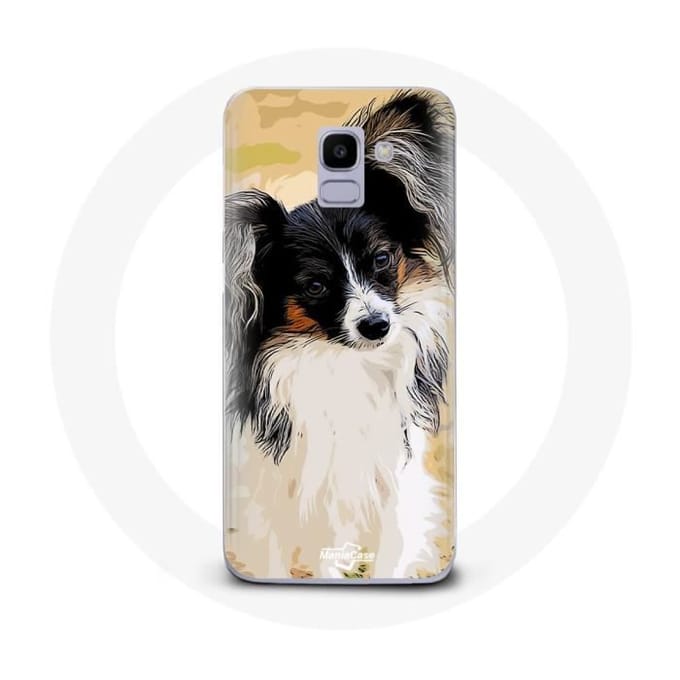 Coque pour Samsung Galaxy A8 2018 Épagneul nain continental papillon Race de chiens
