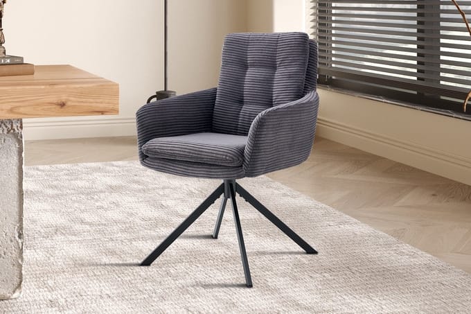 Stoel Luna | 61 x 67 x 92 cm | donkergrijs - Set van 2