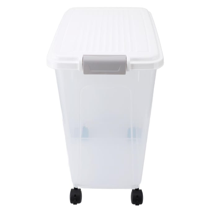 Rijstcontainer 30KG Capaciteit Keuken Droogvoedsel Rijst Bewaarbak Graancontainer met Deksel Luchtdicht L white