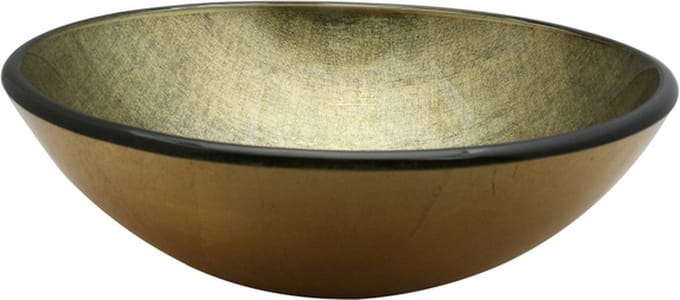 Saniclass Pesca Limone waskom – Ø42x14,5 cm – Gehard glas – Goud groen