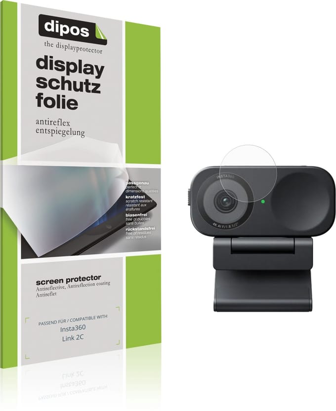 dipos – 4x Matte Beschermfolie geschikt voor Insta360 Link 2C | Krasbestendige & antireflecterende Screenprotector Ultra-Thin