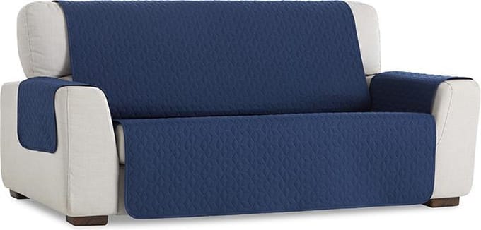 Geo Quilt - Bankbeschermer - 110cm breed - Blauw - Teflon beschermlaag - Anti-slip onderkant