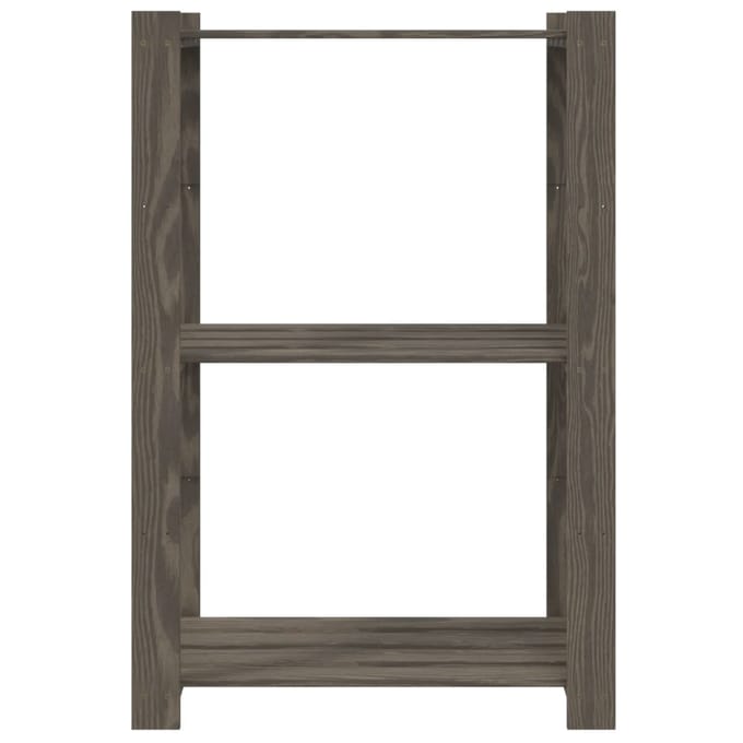 vidaXL - Opbergrek - 3-laags - 60x38x90 - cm - massief - grenenhout - grijs