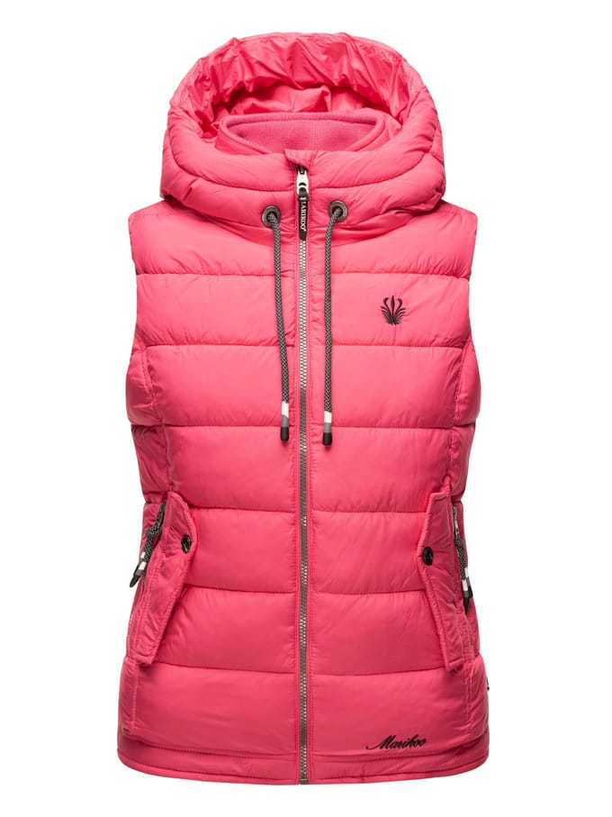 Marikoo dames gewatteerd vest – Taisaa, licht met capuchon & snackvak