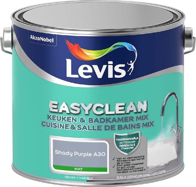 Levis - Easyclean Keuken & Badkamer Mix - Shady Purple A30 - Mengverf - 2,5 L