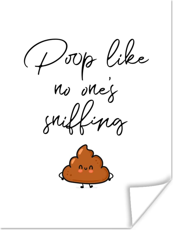 Poster Spreuken - Quotes - Poop like no one's sniffing - Drol - 60x80 cm